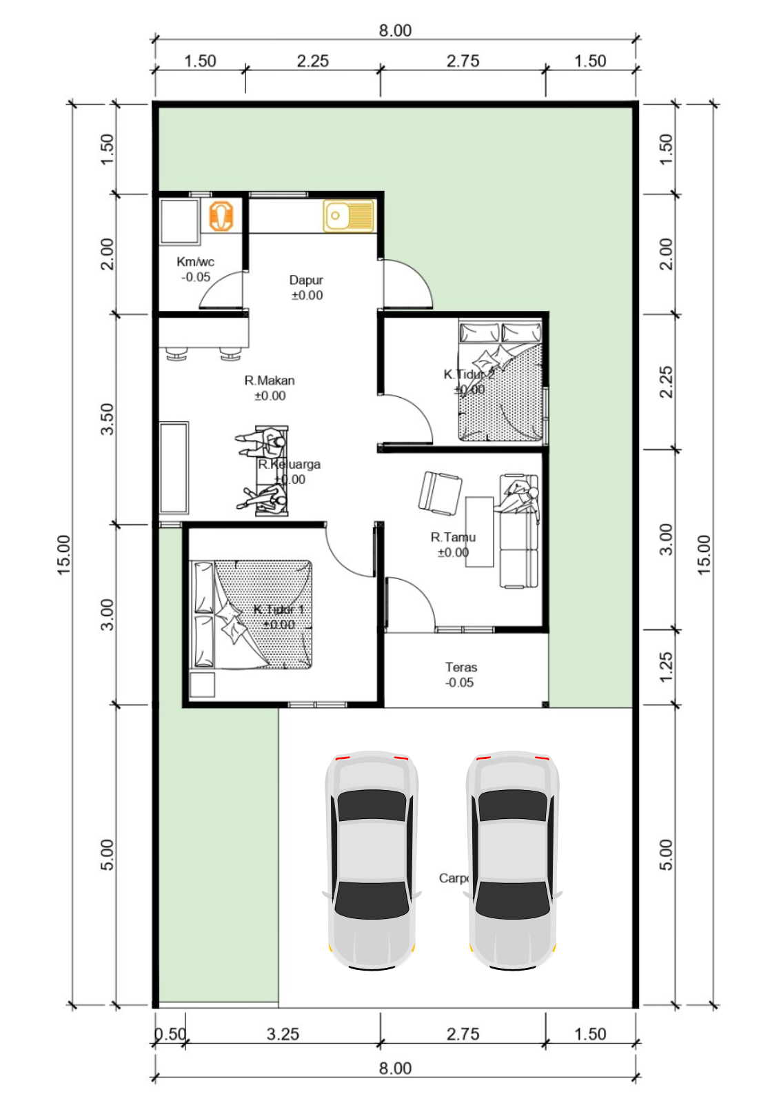 carport 2 mobil grand fa residence